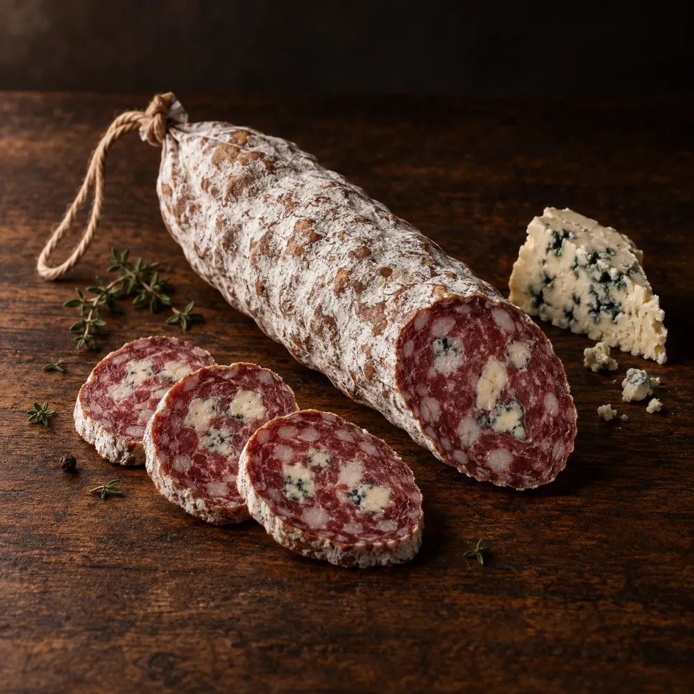 Saucisson Fromage bleu, illustration